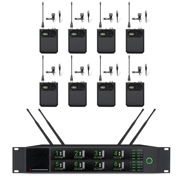 BK-9738  U段一拖八無線頭戴（領(lǐng)夾）