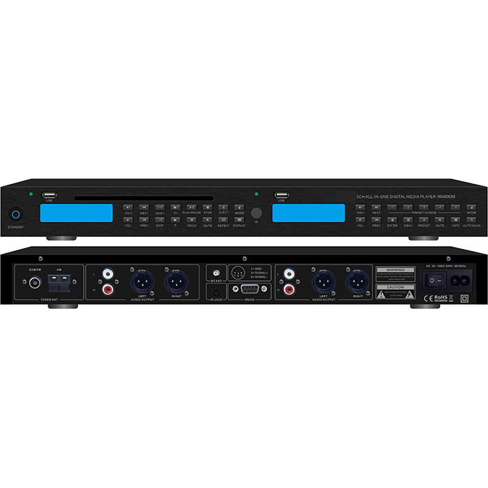 ZGR7306  CD、USBMP3、AM/FM收音、藍(lán)牙四合一雙通道播放器、帶RS232接口