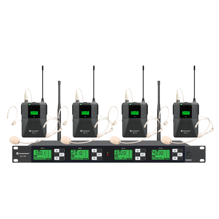 MSU-1846  無(wú)線一拖四頭戴話筒