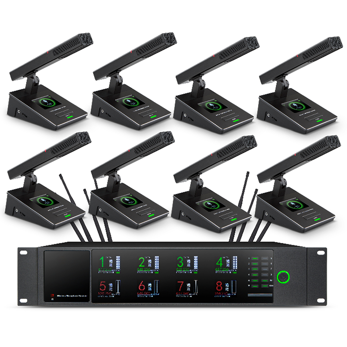 XLM-9738  遠(yuǎn)距離無(wú)線真分集一拖八方管會(huì)議麥克風(fēng)